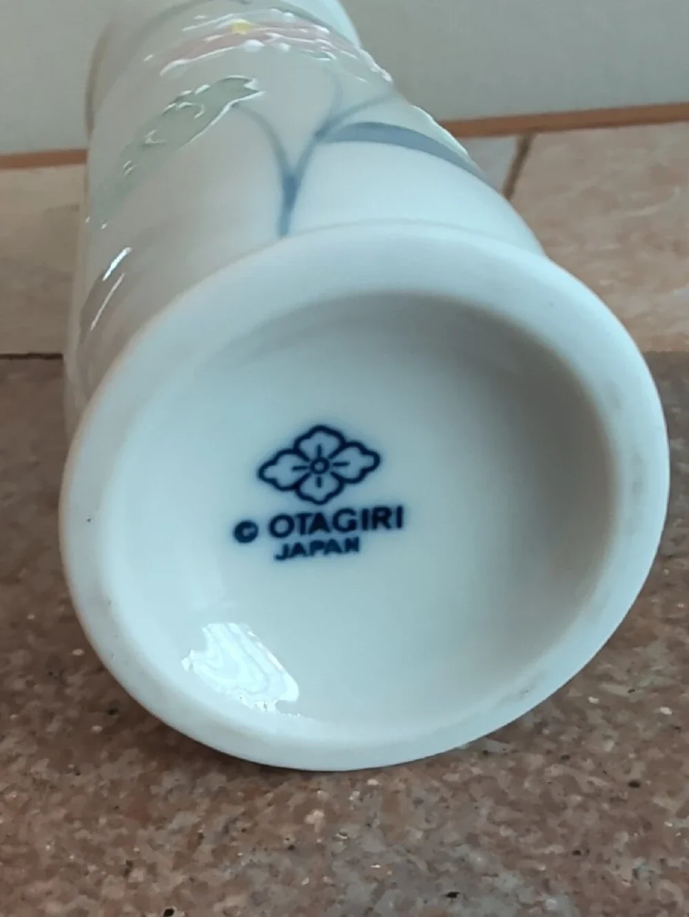 Otagiri Porcelain Hummingbird Floral Bud Vase